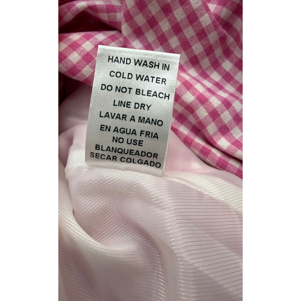 Entro Linda Sadie Gingham Romper NWT Medium‎ Pink Faux 2 Piece Flaw R30192 - Picture 8 of 9